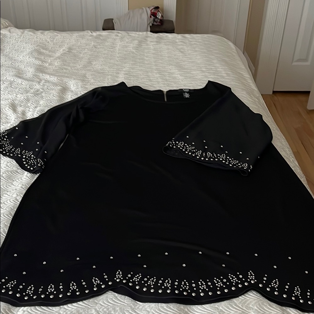Alfani Black Asymmetrical Dress with Dolman Sleeves